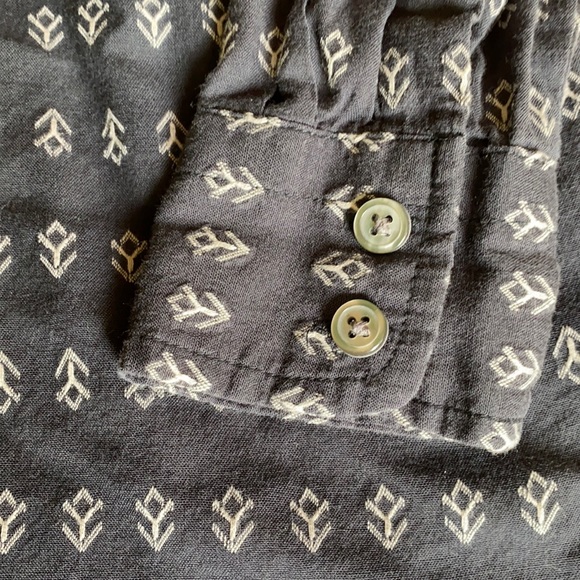 Navy Blue Cotton Blouse - Picture 5 of 9